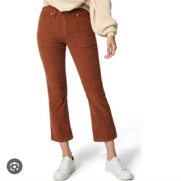 Joe's Jeans The Callie High Rise Crop Corduroy Rust Size 28 - Picture 1 of 10